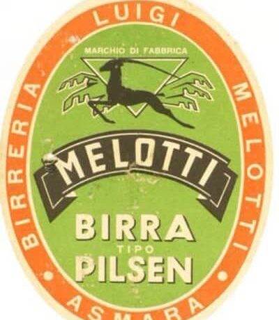 Etichetta di una bottiglia di birra dell'azienda di Asmara fondata nel 1942 da Luigi Melotti