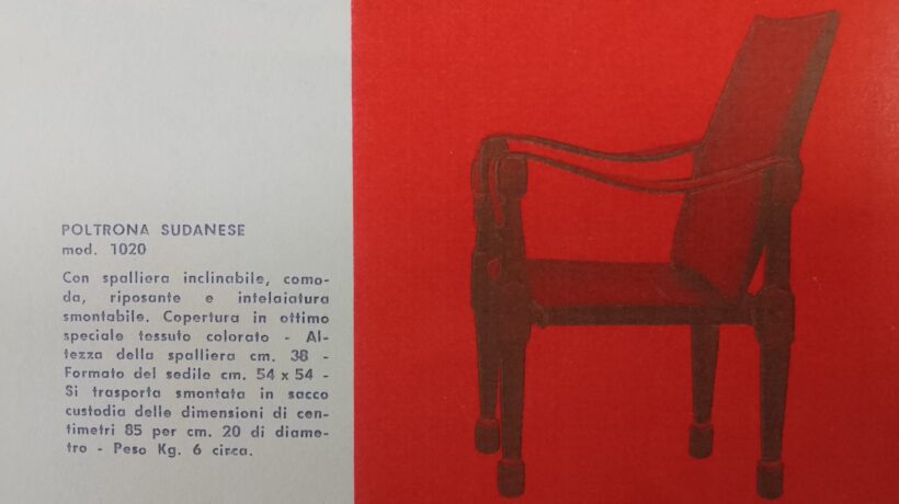 La poltrona modello «Sudanese» (courtesy Fondazione Biblioteca di via Senato)