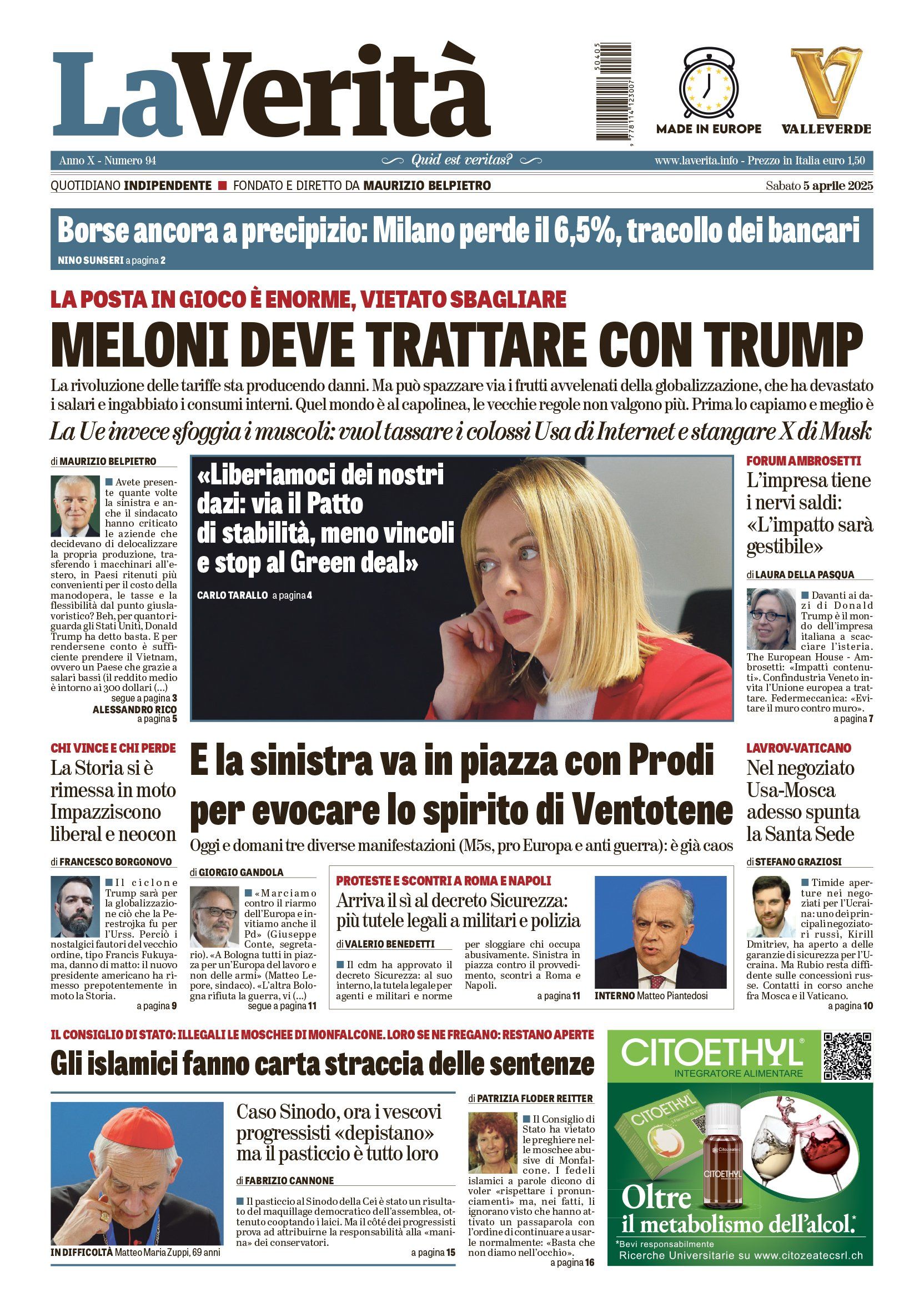Oggi in edicola