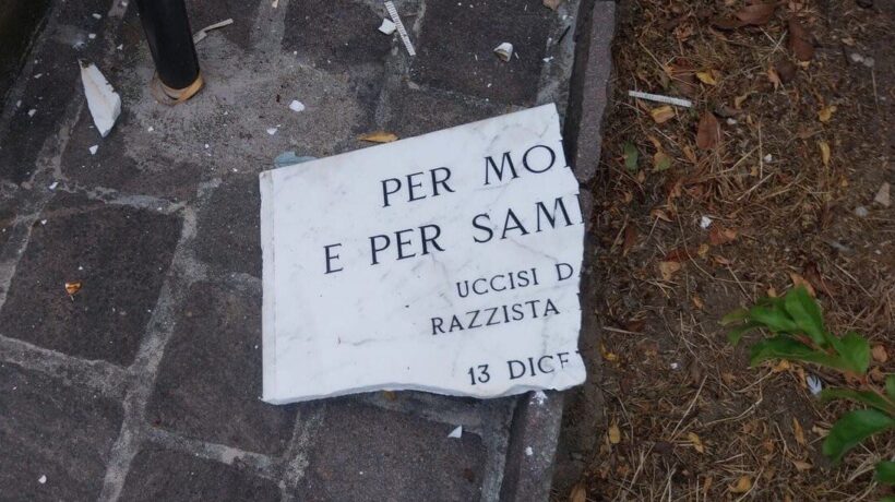 «Nuovo blitz dell’estrema destra». Ma il vandalo era un marocchino