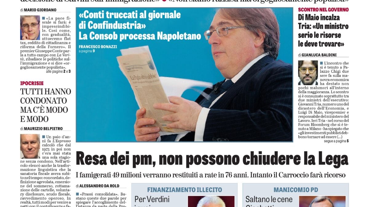 TEST – La Verità 19 Settembre 2018