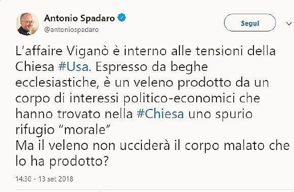 L’ultima su Viganò? «Solo beghe americane»