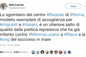 Sinistra in lutto per lo sgombero di Baobab