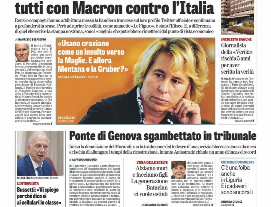 Oggi in edicola