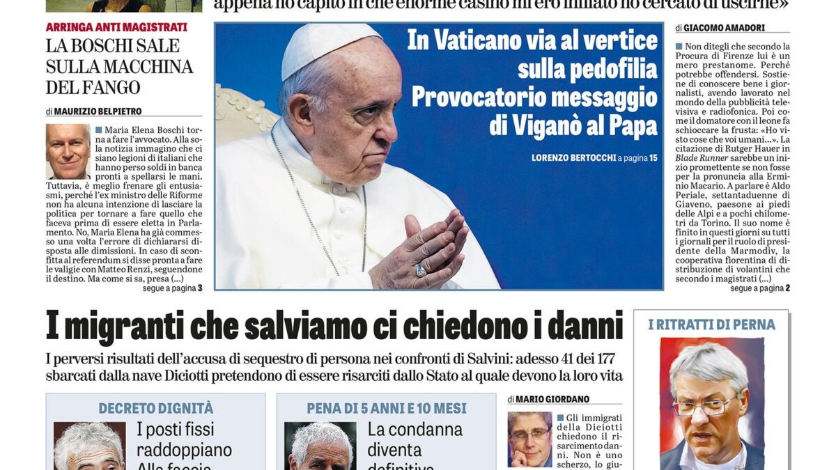 Oggi in edicola