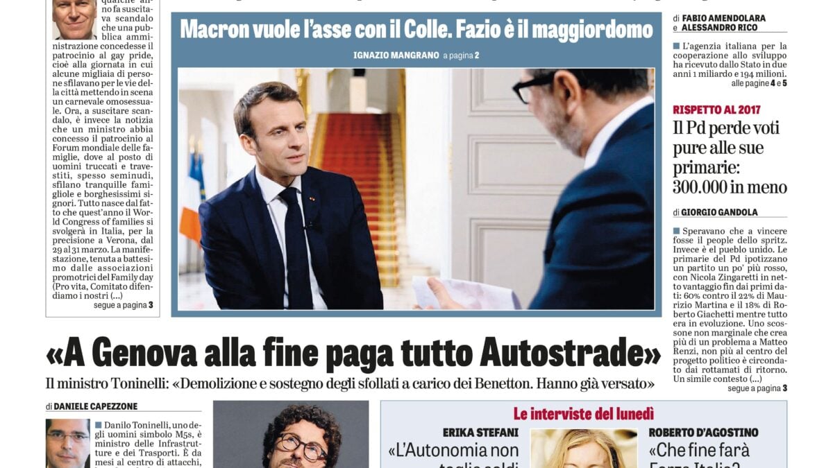 Oggi in edicola