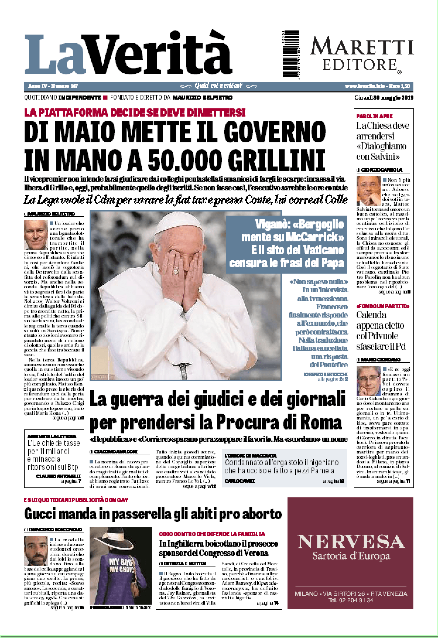 Oggi in edicola