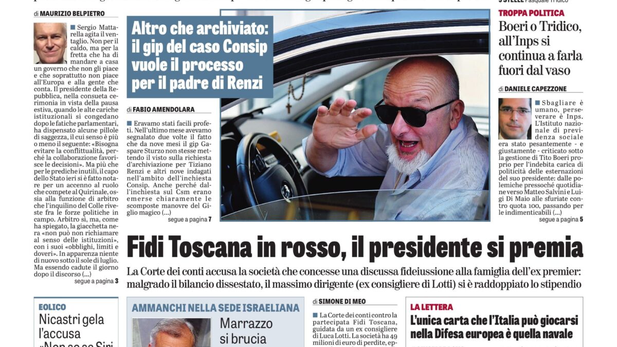 Oggi in edicola