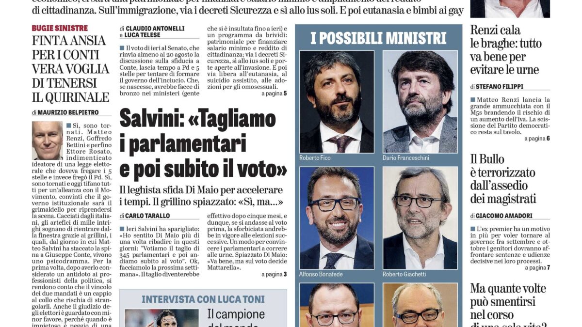 Oggi in edicola