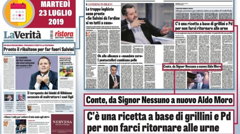 «Pronto il ribaltone contro Salvini». «La Verità» aveva previsto tutto