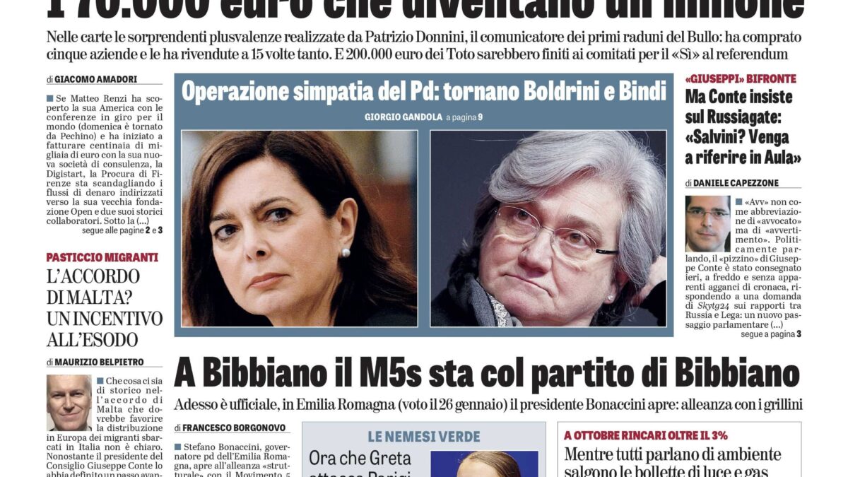 Oggi in edicola