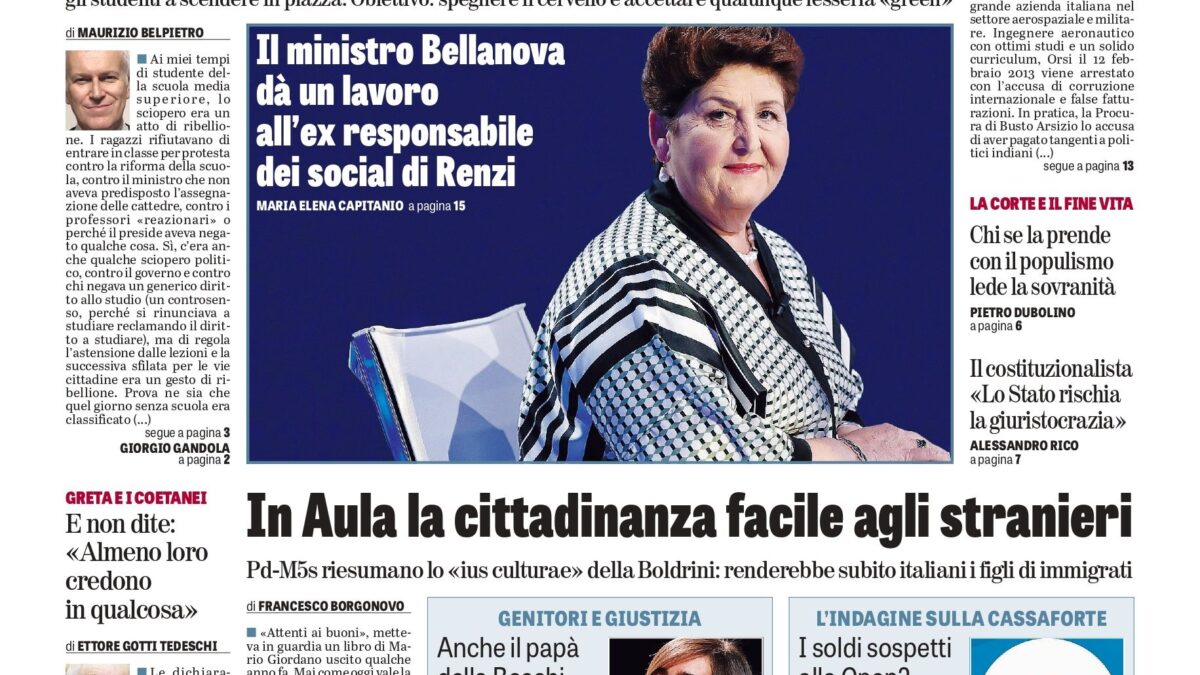 Oggi in edicola