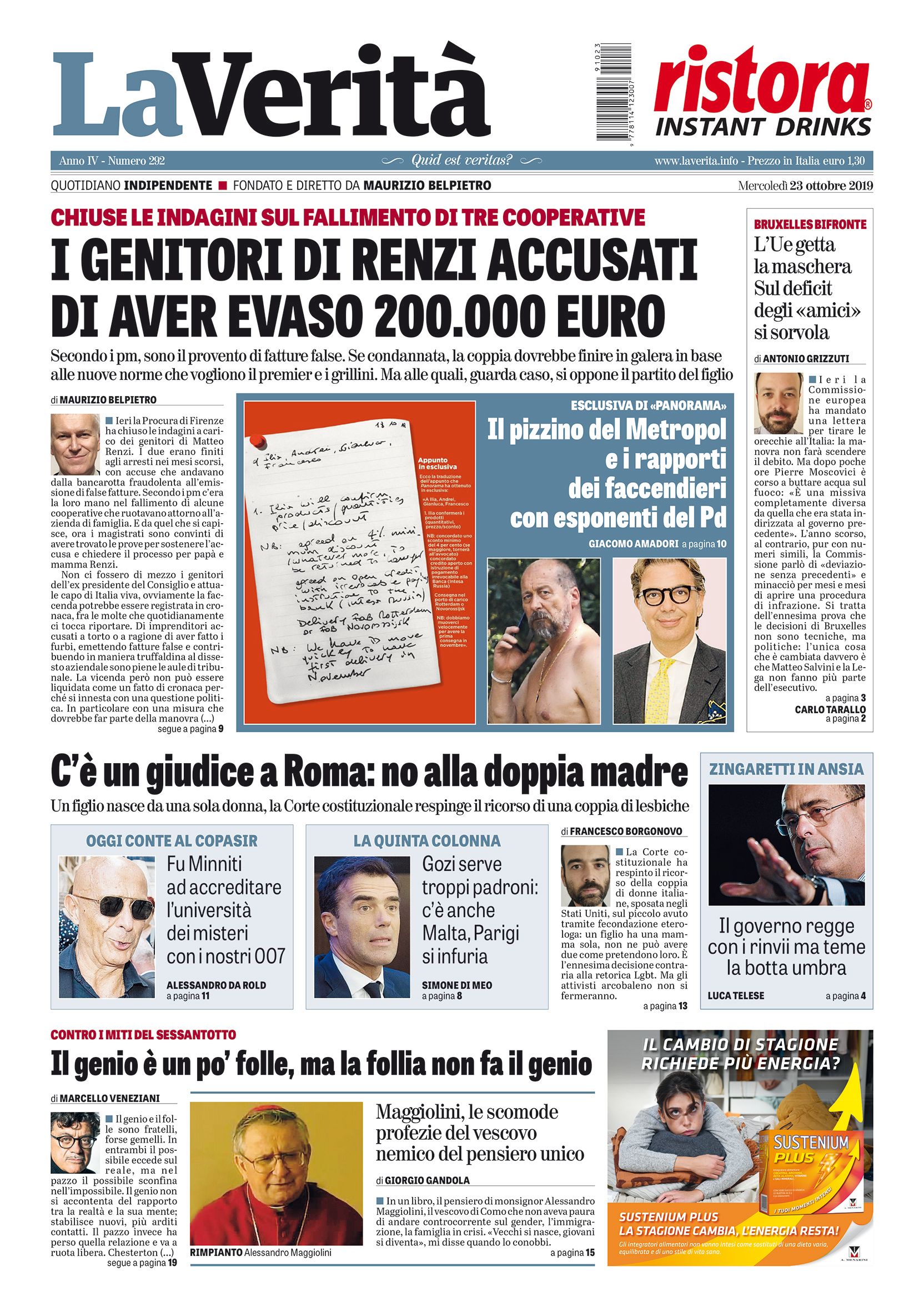 Oggi in edicola