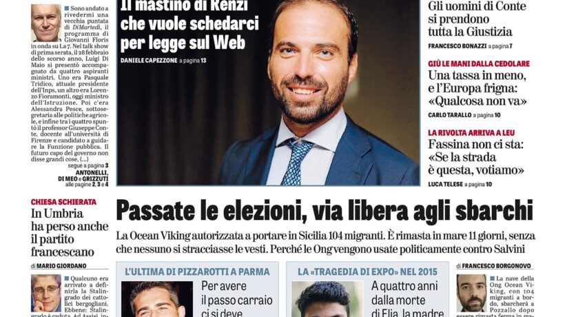 Oggi in edicola