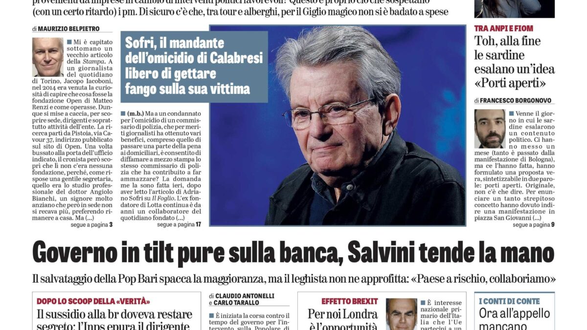 Oggi in edicola