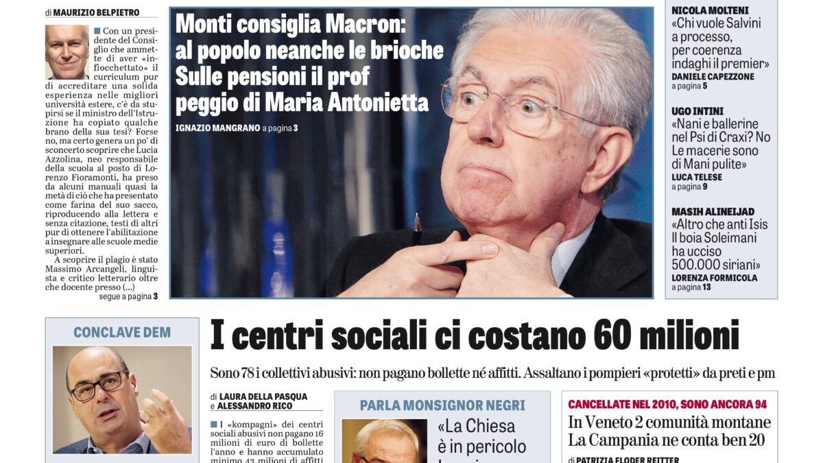 Oggi in edicola