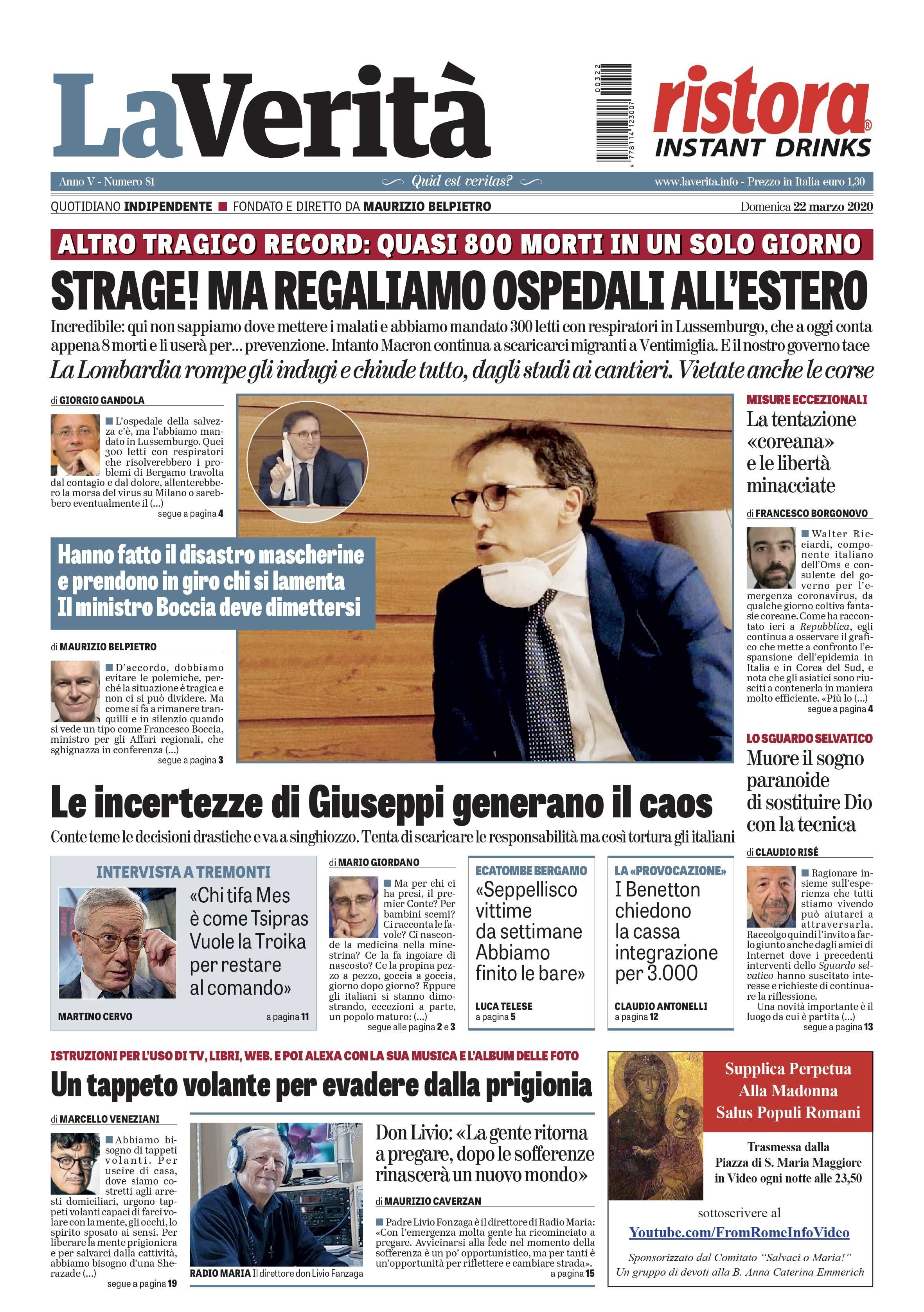 Oggi in edicola