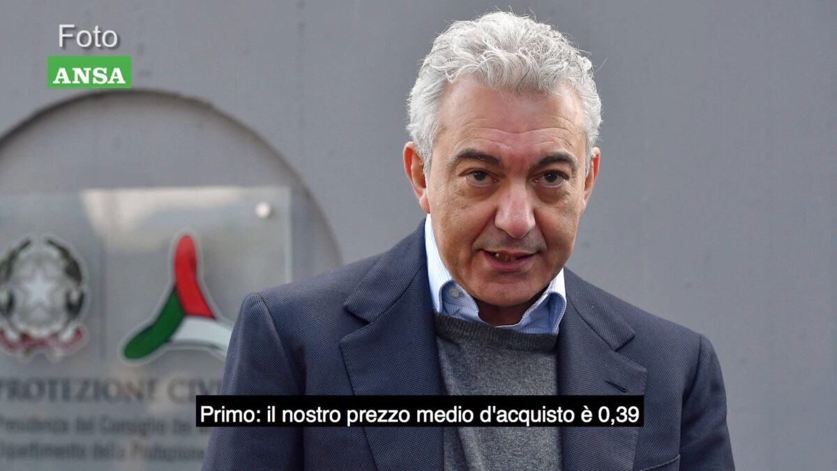Il 27 aprile Arcuri  diceva che il mercato delle mascherine si sarebbe riallineato «in due giorni»