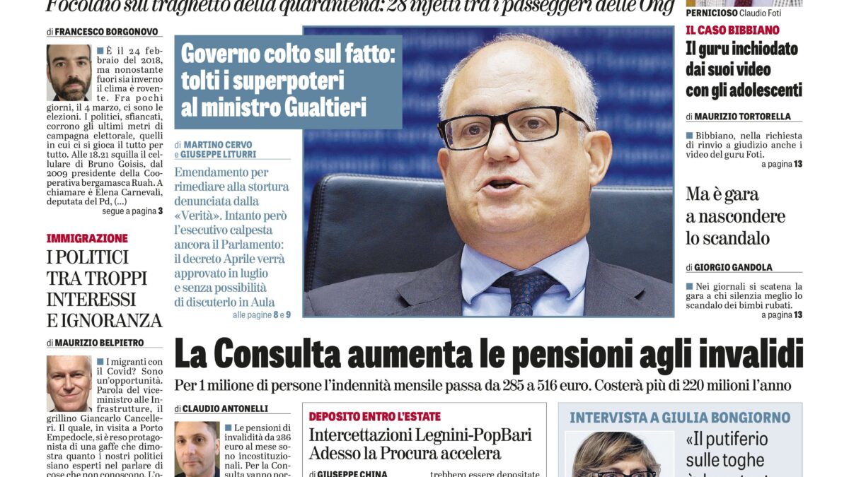 Oggi in edicola