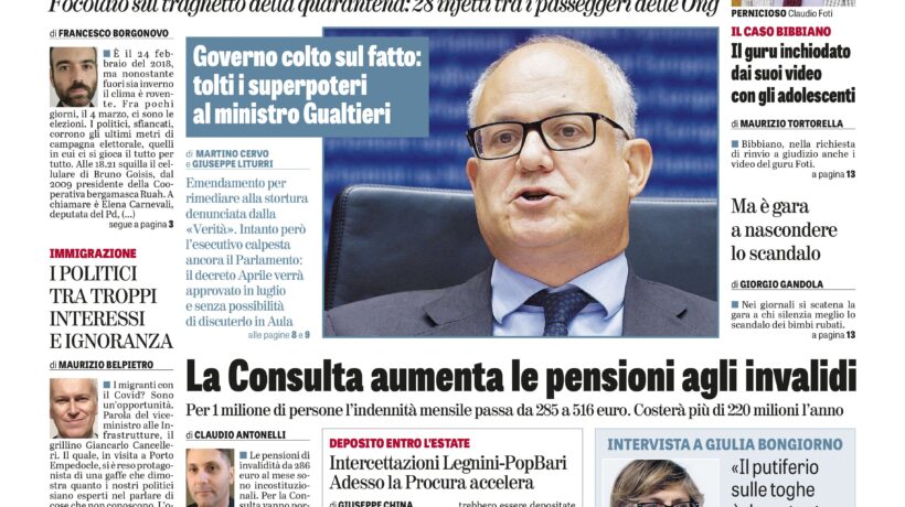 Oggi in edicola
