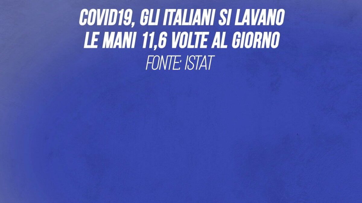 Covid-19, gli italiani si lavano le mani 11,6 volte al giorno