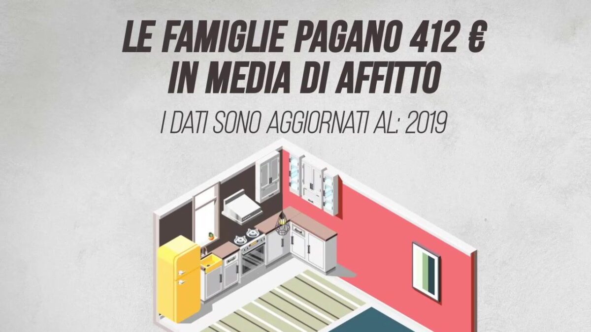 Le famiglie pagano 412 euro in media di affitto