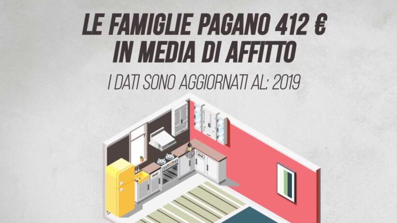 Le famiglie pagano 412 euro in media di affitto