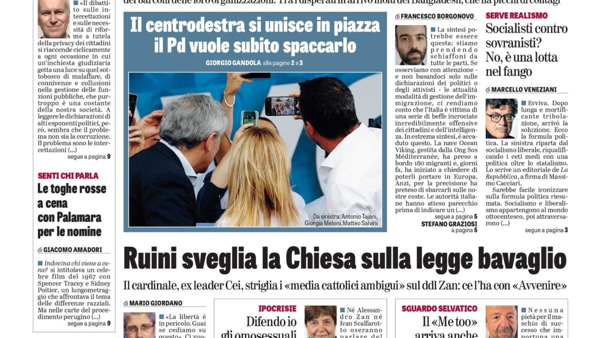 Oggi in edicola