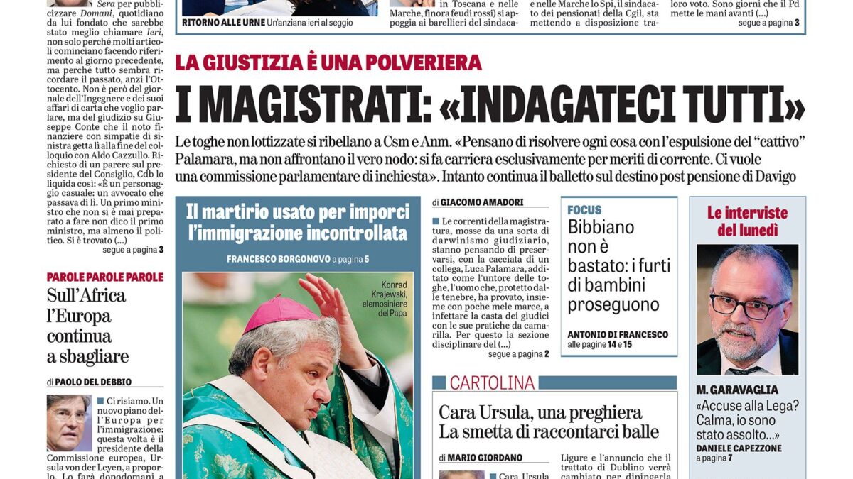 Oggi in edicola