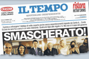 Conte svergognato pure sulla mascherina