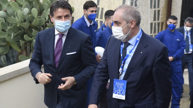 Giuseppe Conte e l'amministratore delegato di Terna, Stefano Donnarumma