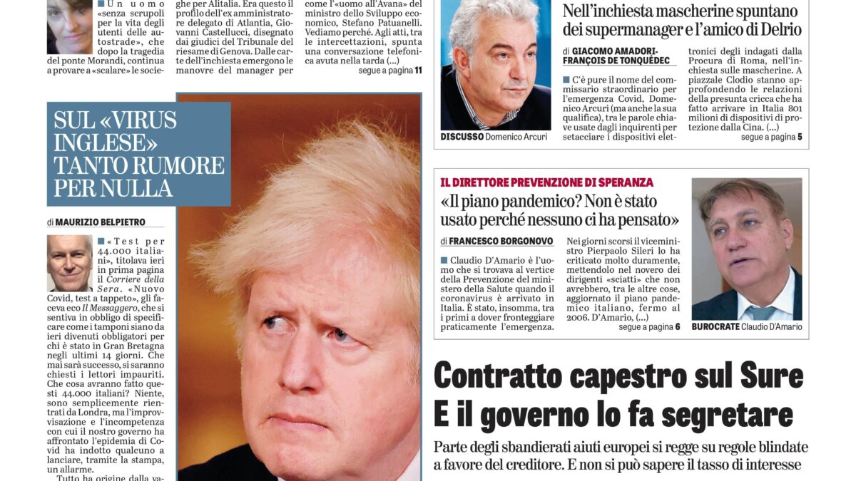 Oggi in edicola