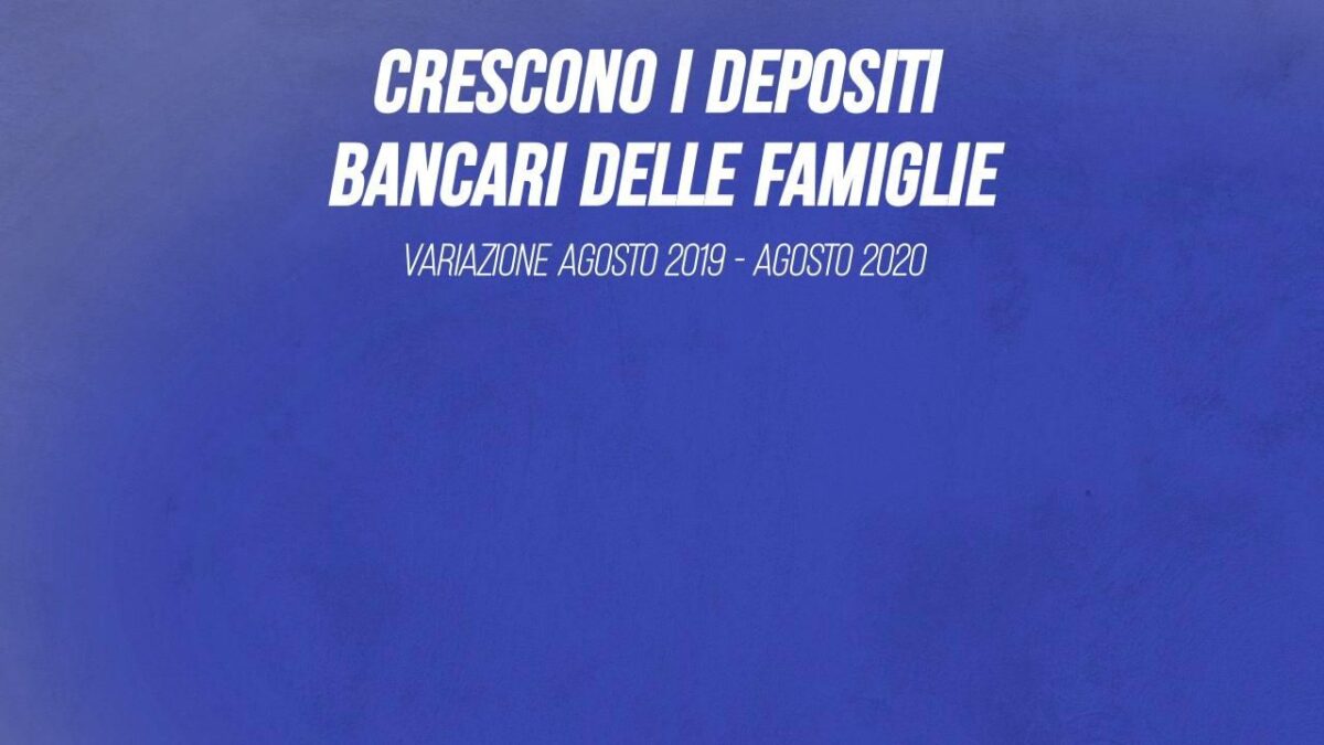 Crescono i depositi bancari delle famiglie: +5%