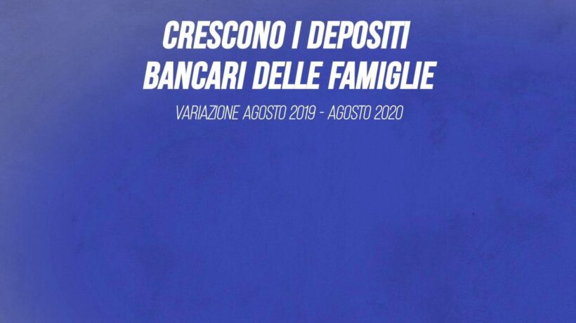 Crescono i depositi bancari delle famiglie: +5%