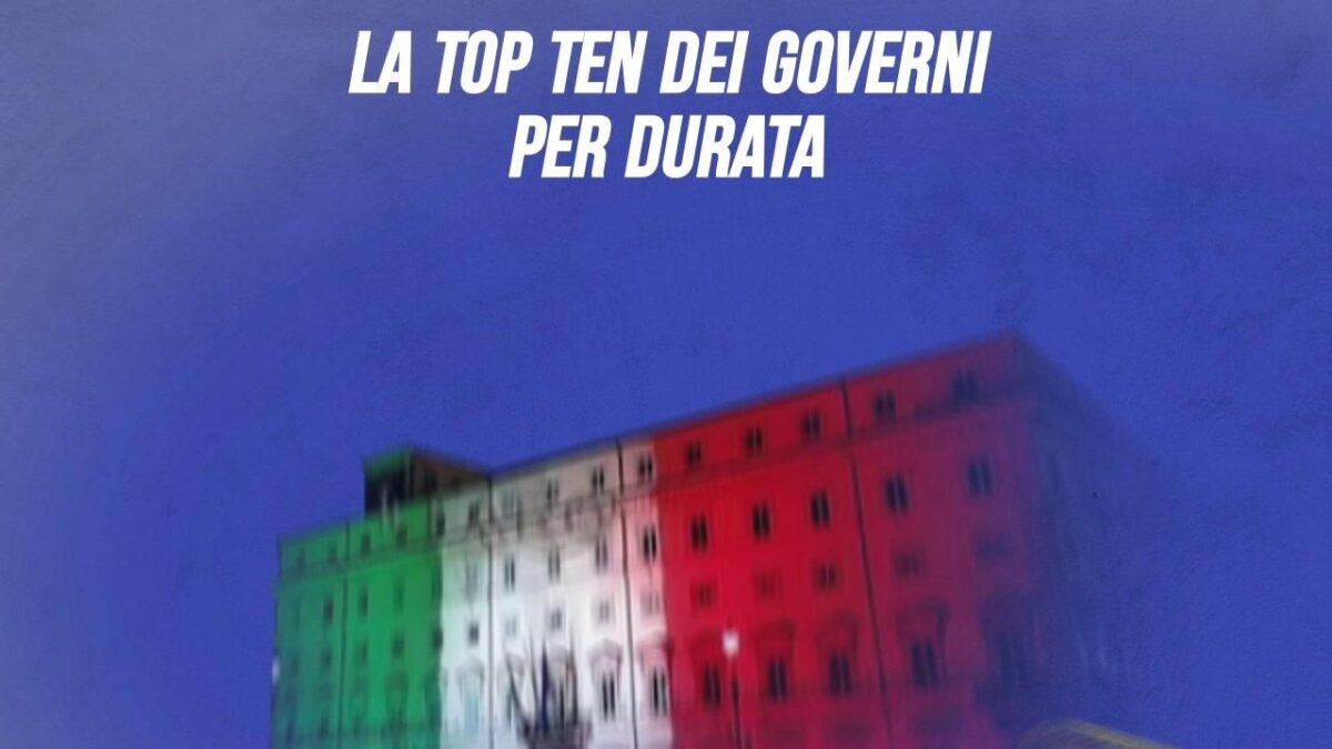 La classifica dei governi italiani per durata