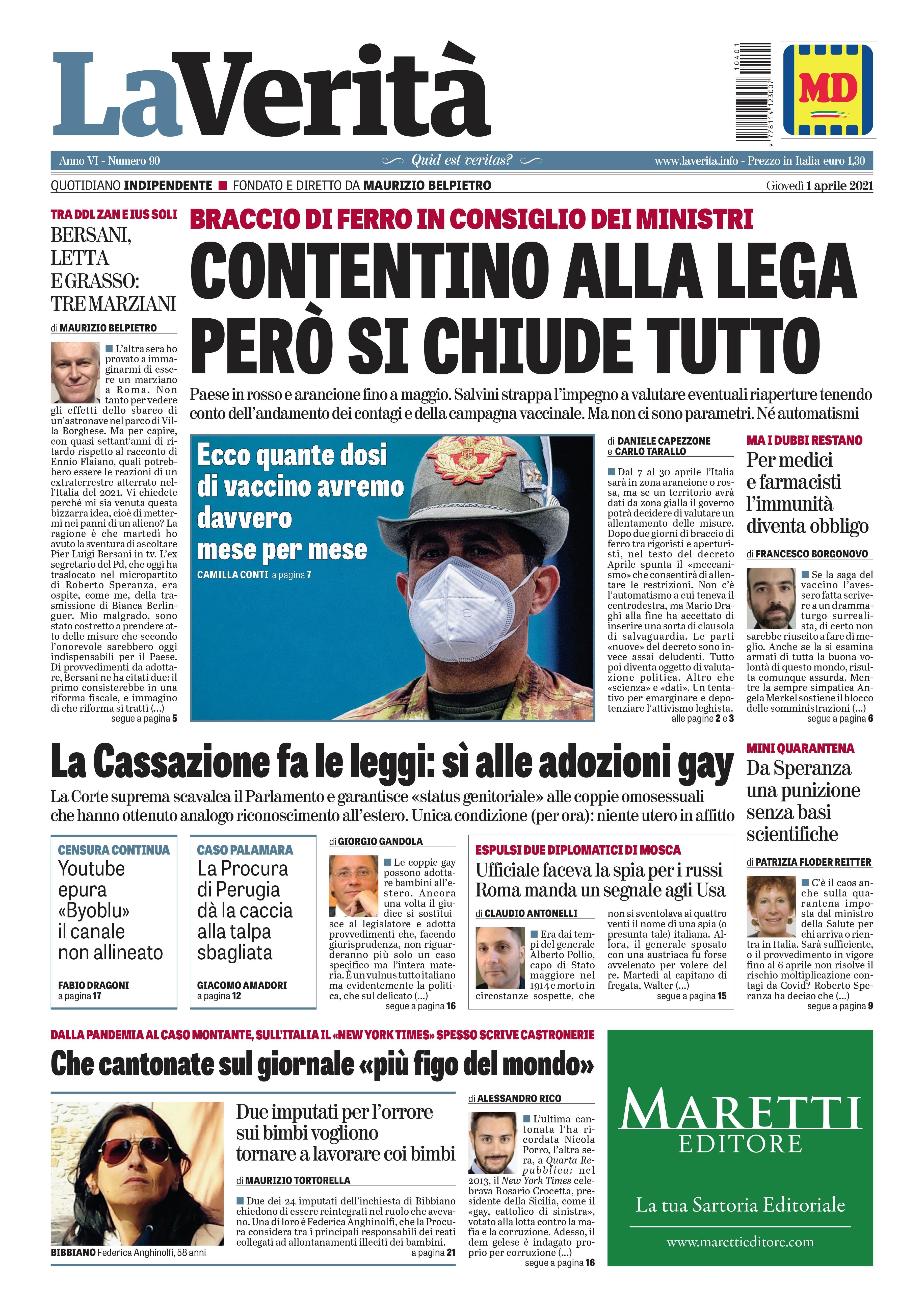Oggi in edicola