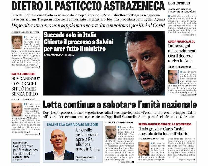 Oggi in edicola