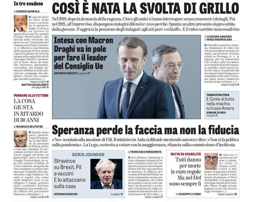 Oggi in edicola