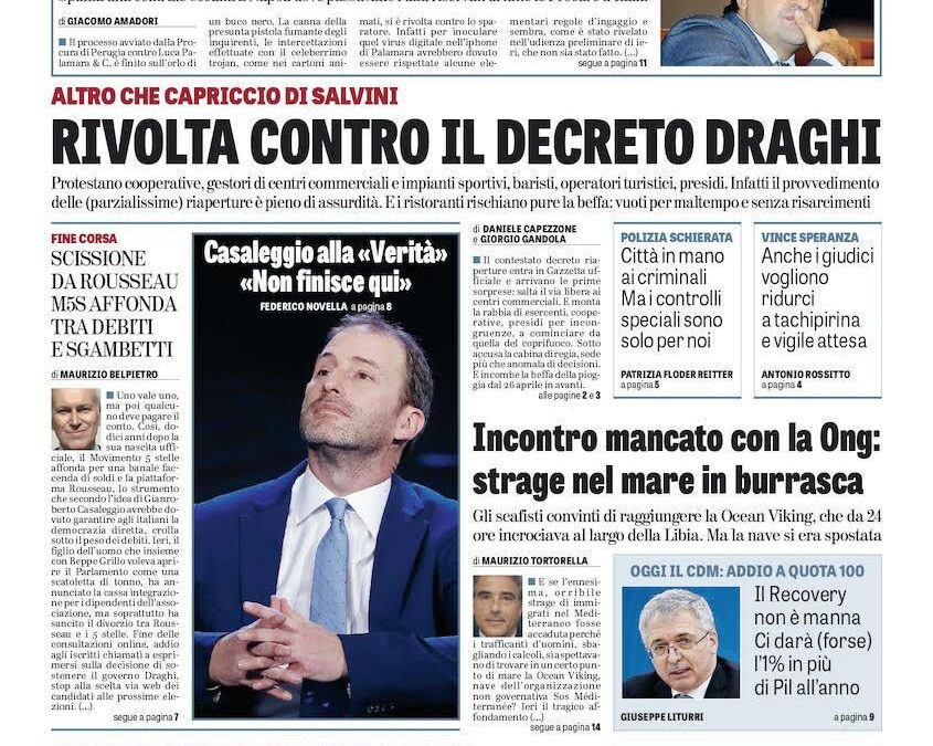 Oggi in edicola