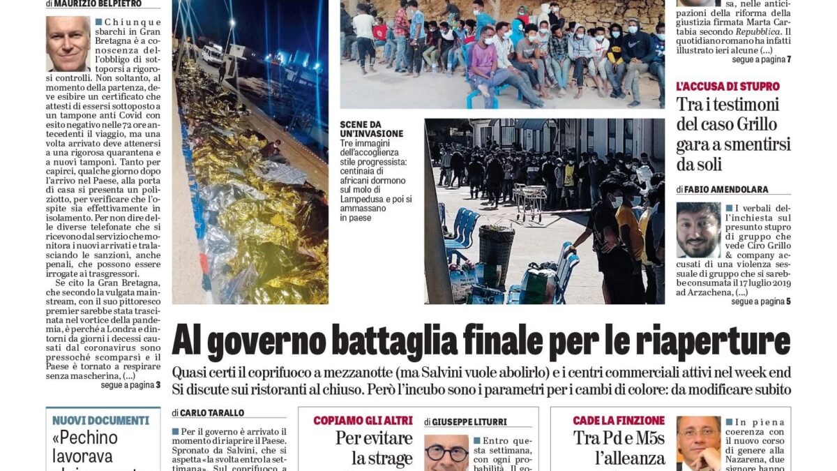 Oggi in edicola