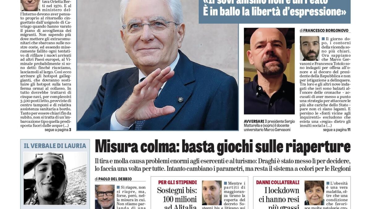 Oggi in edicola
