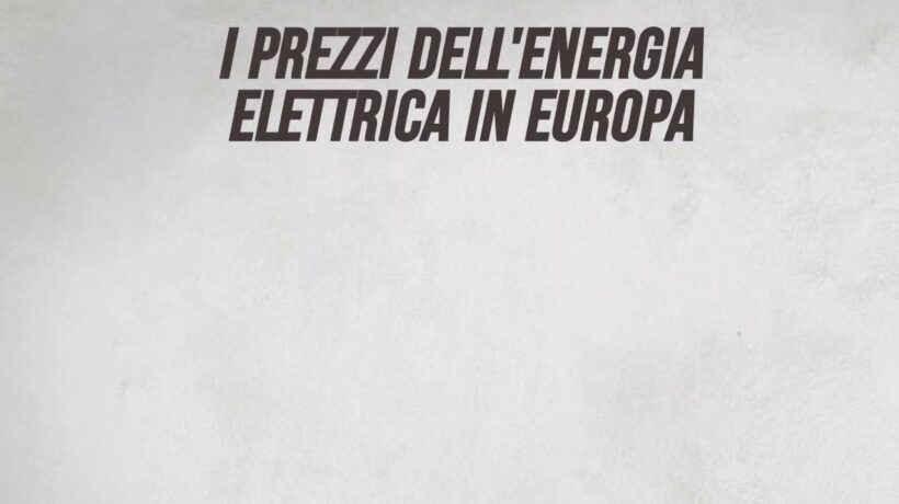 Il prezzo dell’energia elettrica in Europa