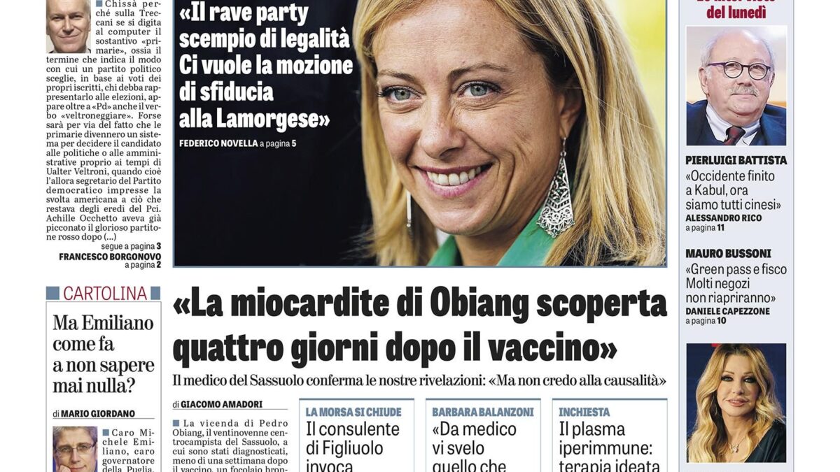 Oggi in edicola