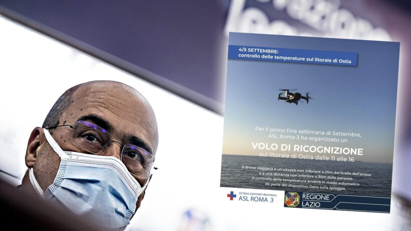Il maltempo blocca l’ultima follia in Lazio: il drone che misura la febbre in spiaggia