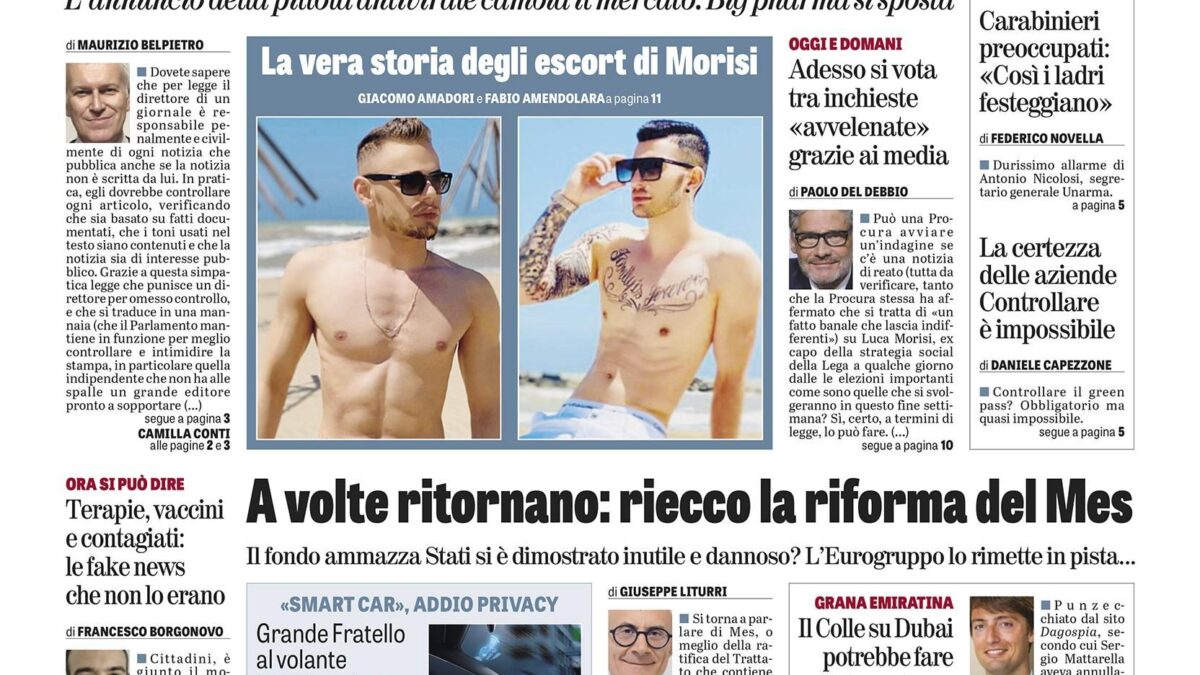Oggi in edicola