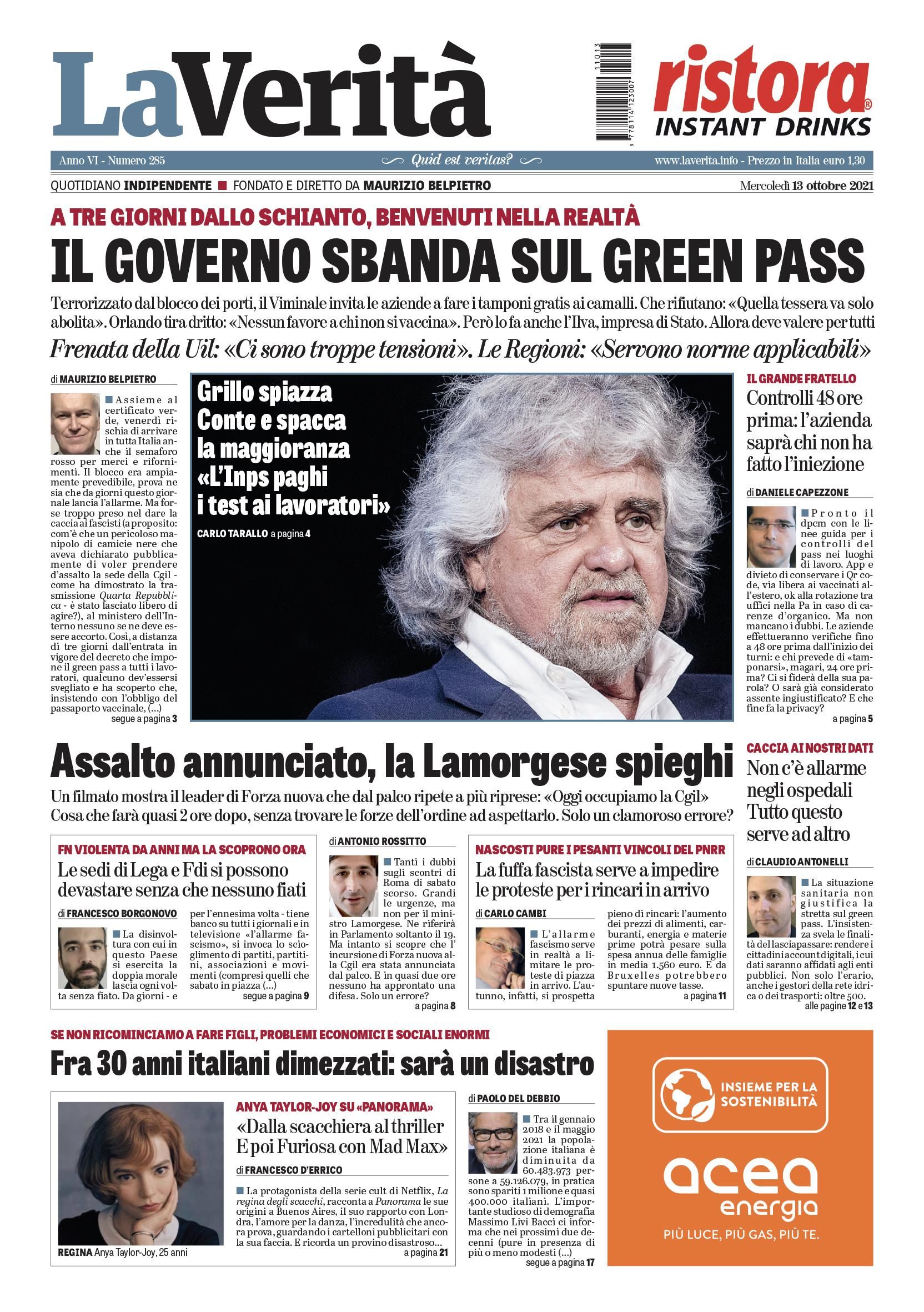 Oggi in edicola