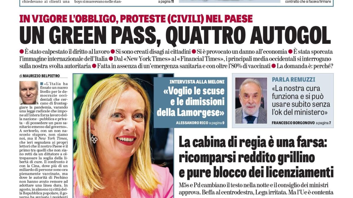 Oggi in edicola