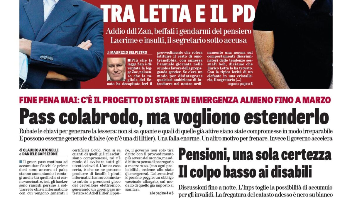 Oggi in edicola