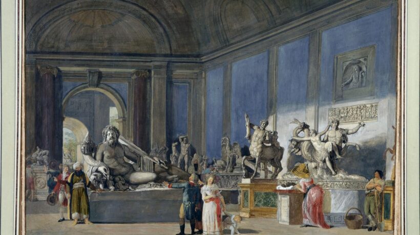 Jacques-Henri Sablet, Veduta della Sala degli animali ai Musei vaticani