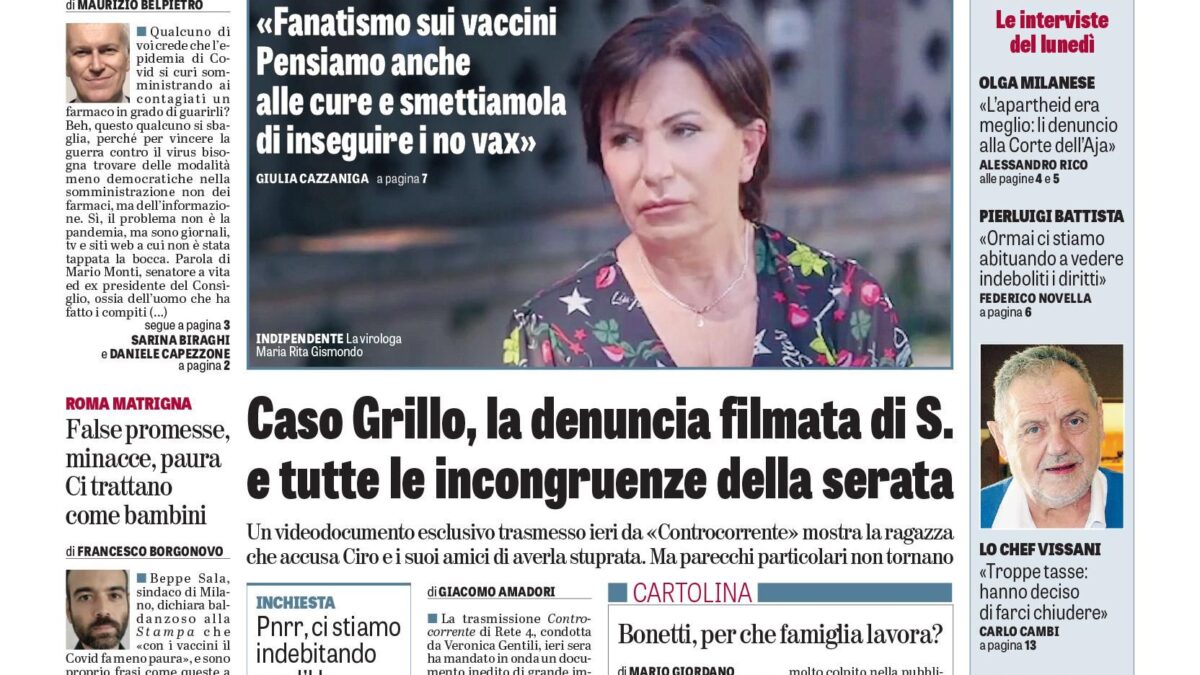 Oggi in edicola